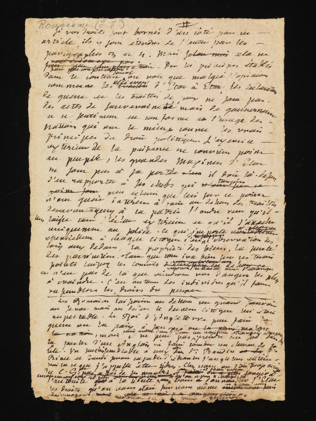 Jean-Jacques Rousseau, « Lettres écrites de la montagne » [1763-1764] © Fondation Martin Bodmer