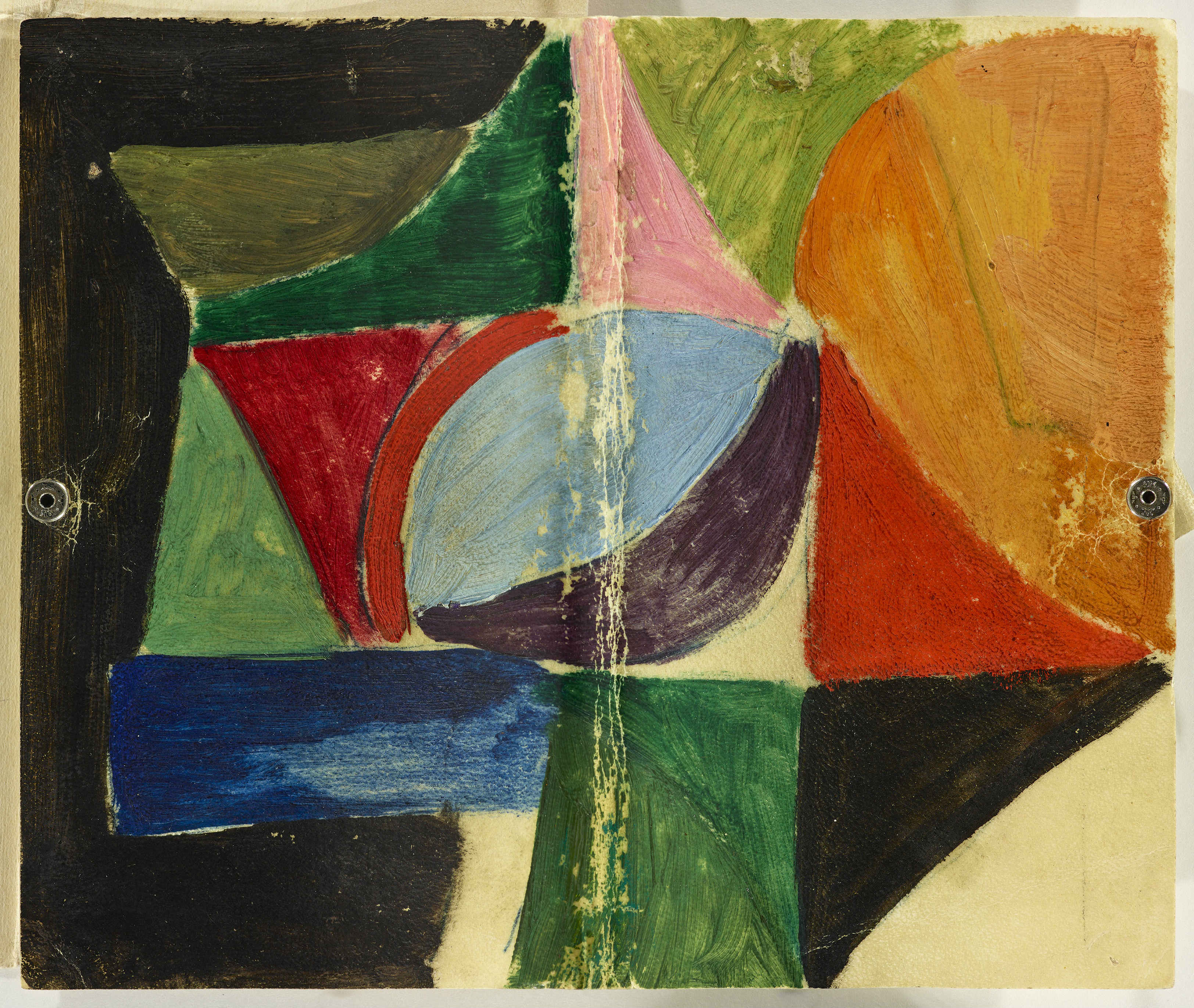 Pochette-étui peinte à la gouache sur parchemin, 1913 © Pracusa / Miriam Cendrars / Source : Simon Schmid, Bibliothèque nationale suisse