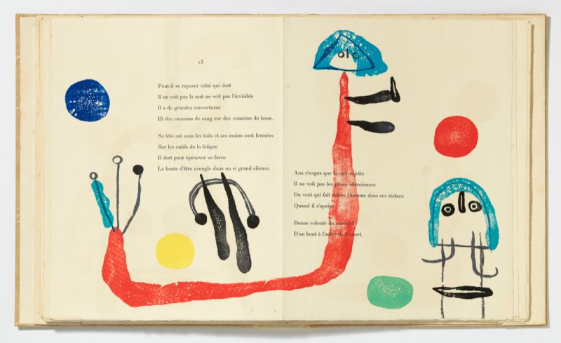 À toute épreuve, Éditions Gérald Cramer, Genève, 1958, Exemplaire original du livre d’artiste © Successió Miró, 2020, ProLitteris, Zurich / Éditions Gallimard